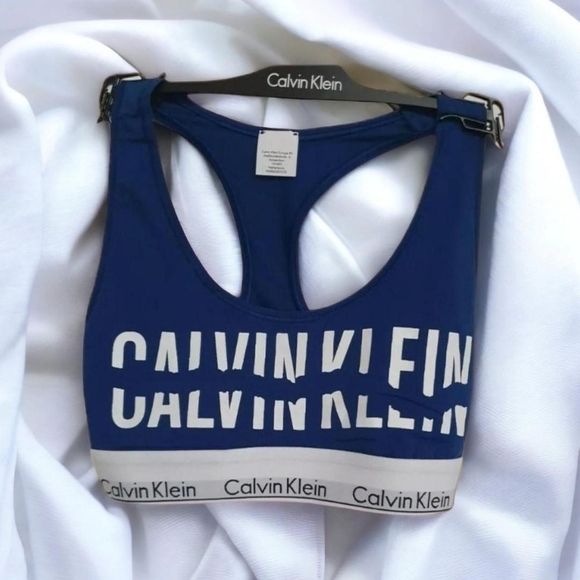 Calvin Klein Other - Calvin klien blue/white spellout sports bra.Size small uk 8BNWT
